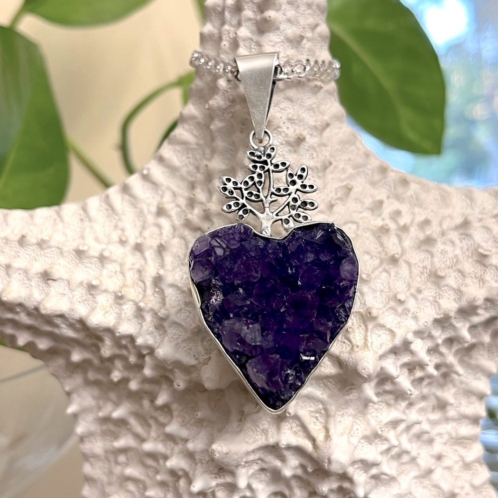 Amethyst heart pendant